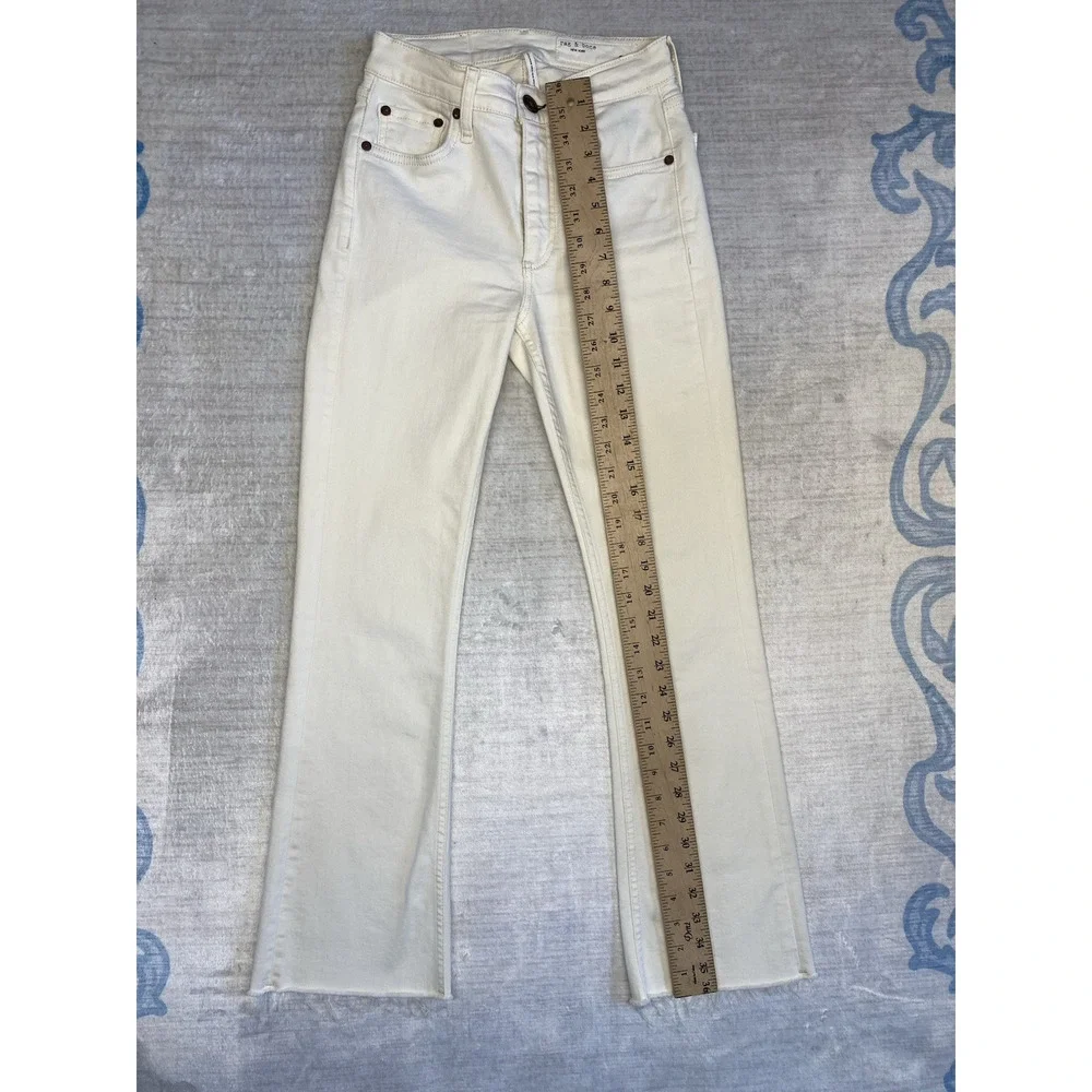 Rag & Bone Jeans Womens 23 Peyton Mid Rise Bootcurt Raw Hem White Denim Pants